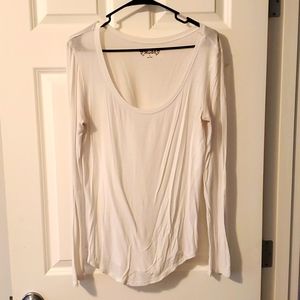 Plain white long-sleeve shirt